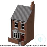 Hm010D – Low Relief Terrace House N Scale Building