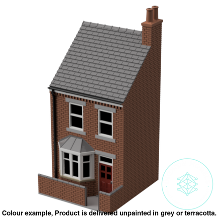 Hm010D – Low Relief Terrace House N Scale Building