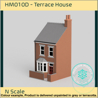 Hm010D – Low Relief Terrace House N Scale Building