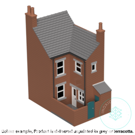 Hm010E – Low Relief Terrace House N Scale Building