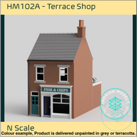 Hm102A – Terrace Shop N Scale Building