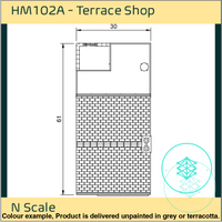Hm102A – Terrace Shop N Scale Building