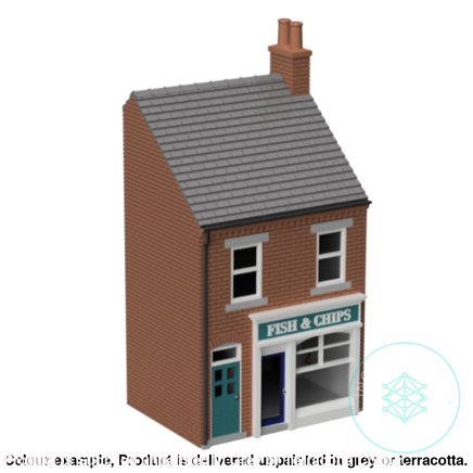 Hm102C – Low Relief Terrace Shop N Scale Building