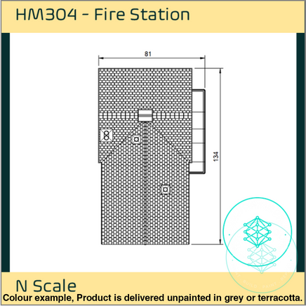 Hm304 – Fire Station N Scale Building