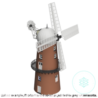 Hm305A – Tower Windmill N Scale - Brick / 1:148 Building
