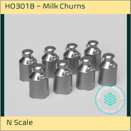 Ho301B – Small Milk Churns N Scale Accessory