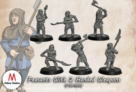 MED008 Peasants With 2 Handed Weapons Medieval Figure