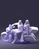 Male And Female Motorcyclists Motorbike Figure