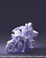 Male And Female Motorcyclists Motorbike Figure
