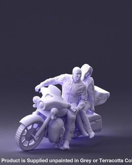 Male And Female Motorcyclists Motorbike Figure