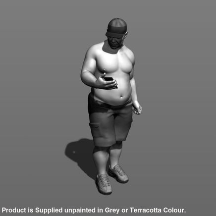 Large Male Bare Chested With Phone Figure