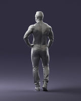 Young Male Bare Chested Walking Figure