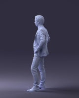 Young Male In Suite Hands On Hips Figure