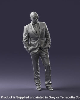 Bald Well Built Male In Suite Figure