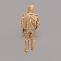 MM107 Older Male in Leather jacket and Scarf Figure