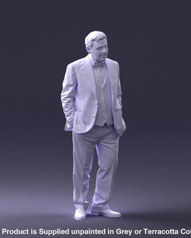 Older Male In Suit And Bow Tie Figure