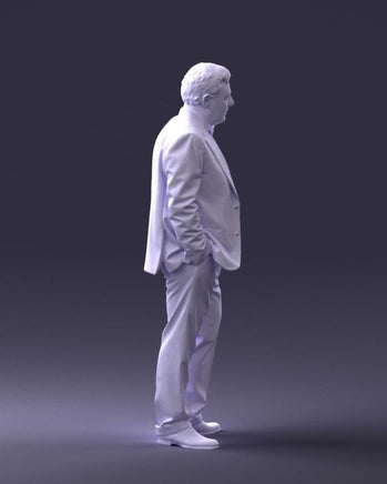 Older Male In Suit And Bow Tie Figure
