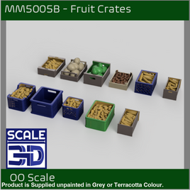 MM5005B - Shop-Market fruit/veg Boxes with Produce x 42 OO Scale Scale Model