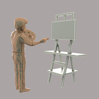 MM642 Bob Ross-Painter-Artist and Easel Figure