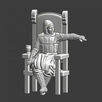 NCM020 Medieval Knight sitting and pointing - mace ready Medieval