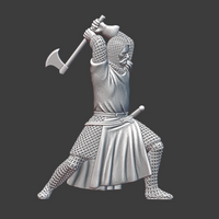 NCM133 Medieval Crusader Knight fighting with axe Medieval