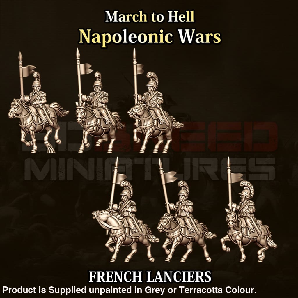 Ensemble 50 Cavaliers Lanciers papier 90mm