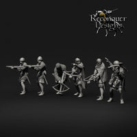 REM0108 12-13th century Crossbowmen x 6 Medieval