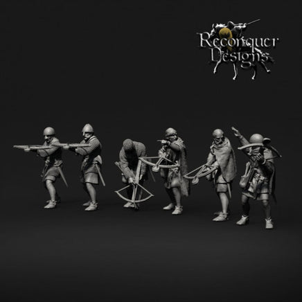 REM0108 12-13th century Crossbowmen x 6 Medieval