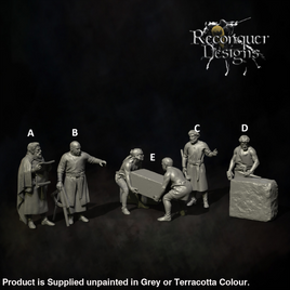 REM0127A Medieval Masons 28mm 1:56 / A Medieval