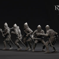 REM0140 Dismounted late 14th Century men at arms Medieval