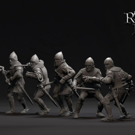 REM0140 Dismounted late 14th Century men at arms Medieval