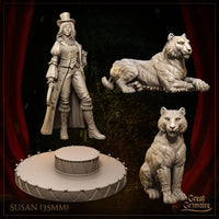 Susan and her tigers Umbra and Lux Medieval