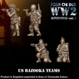 US Airborne Bazooka Team + Crew 28mm 1:56 Wargaming Figure
