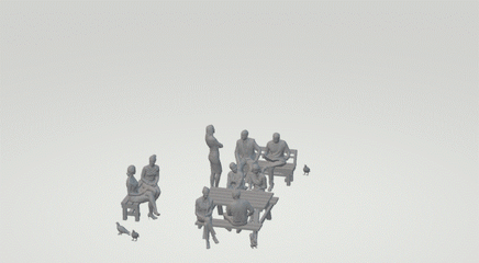 Mm1055 Park Or Pub Scene With Figures Figure